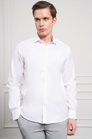 Morven Erkek Beyaz Pamuk Trend Slim Fit İtalyan Yaka Gömlek 25mc004040600 Beyaz Beyaz