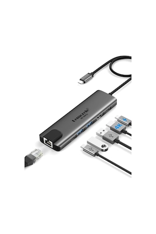 Lemorele Tc44 6 İn 1 Usb Type-c Hub Çoklayıcı, 4k 60hz Hdmı, Gigabit Ethernet, 100w Pd Şarj 2x Usb Çoğaltıcı