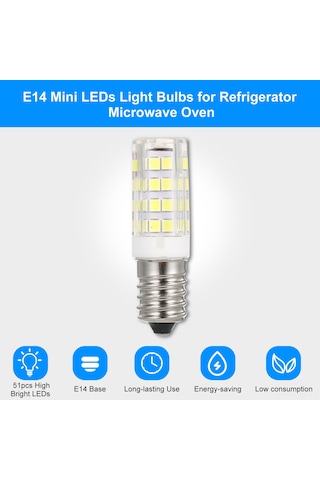 Hfambition E14 5w 6000k Beyaz Işık Led Ampulü - 360 Aydınlatma, Enerji Tasarruflu, Mikrodalga, Buzdolabı, Fırın Uyumlu