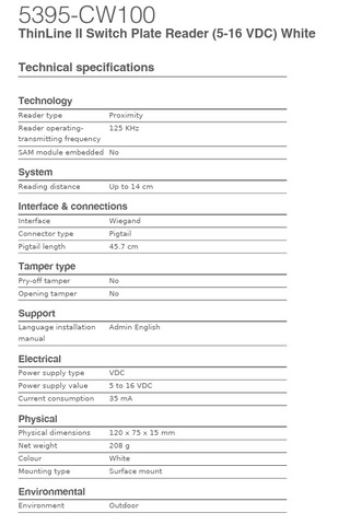 Hıd Prox Thinline Iı Wall Switch Reader