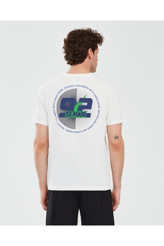 Skechers Graphic T-Shirt M Short Sleeve Erkek Kırık Beyaz Tshirt S241054-102