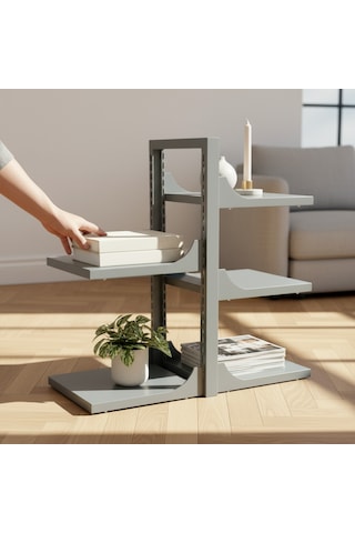 Hamton Versashelf Decorack - Dekoratif Metal Raf - Açık Gri - 450 Cm Standart