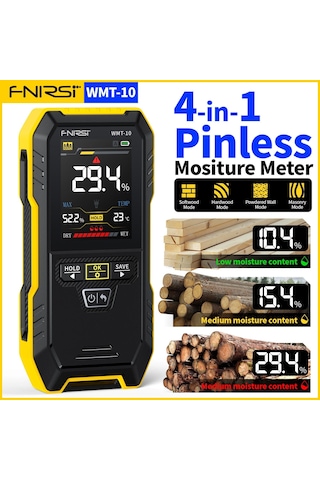 Fnirsi Wmt-10 Temassız Endüktif Ahşap Ve Duvar Nem Ölçer Higromet