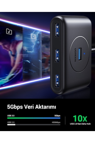 Ugreen Usb 3.0 4 Portlu Hub Çoklayıcı 1 Metre, 20291