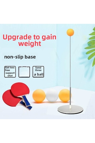 Dofolink Ev İçi Ping-pong Egzersiz Aleti: Tek Kişilik/küçükler İçin Yumuşak Eksenli, El-göz Koordinasyonunu Geliştirir - 6 Top + 3 Direk + 2 Tahta Raket