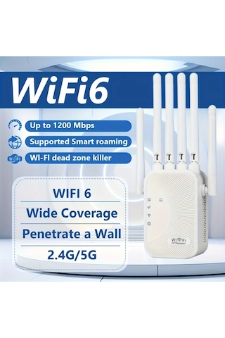 Xuweiwei Beyaz 1200mbps Wifi Tekrarlayıcı Çift Bantlı Ev Ofis Sinyal Güçlendirici 2.4g 5ghz
