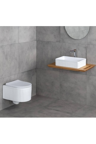 Lena - Tezgah Üstü Lavabo Mat Beyaz - E W1004mb- Diğer