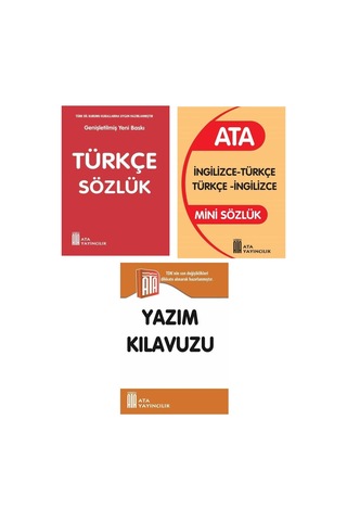 Mini Türkçe Sözlük- İngilizce Sözlük -yazım Kılavuzu Plastik Kapak
