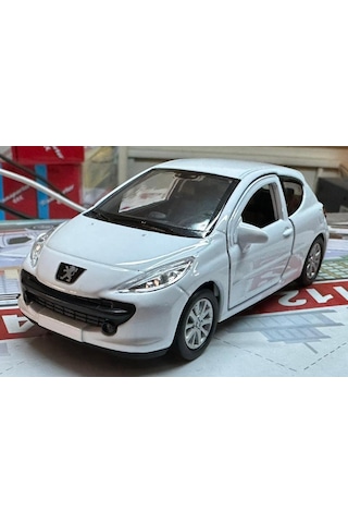 Oyuncak Metal Model Araba 1/36 Çek Bırak Peugeot 207 Beyaz