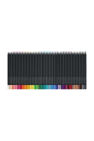 Faber-Castell Renkli kalemler Blackwood, Black Edition, 50'li kutu, parlak renkler, yumuşak çizgili, siyah ahşap