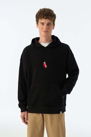 Socrates Dergi Boxing Gloves Supersoft Cepli Hoodie - Siyah SIYAH