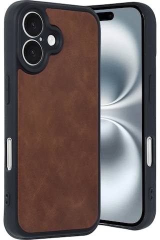 Cosmotex Newface Apple iPhone Uyumlu  16 Kılıf Aras Deri Kapak - Taba