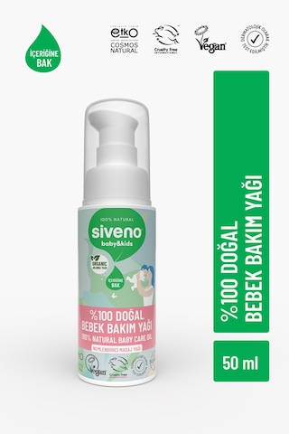 Siveno %100 Doğal Bebek Yağı Organik Jojoba Bakım Masaj Yağı Bitkisel Vegan 50 ml