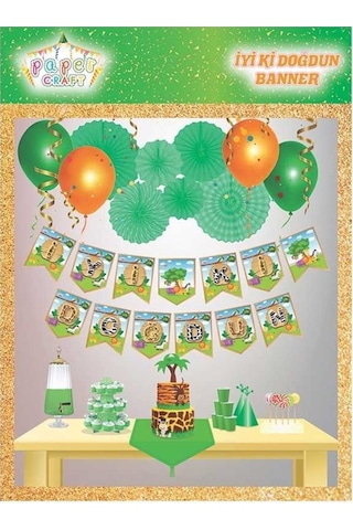 Safari İyi Ki Doğdun Zikzak Banner