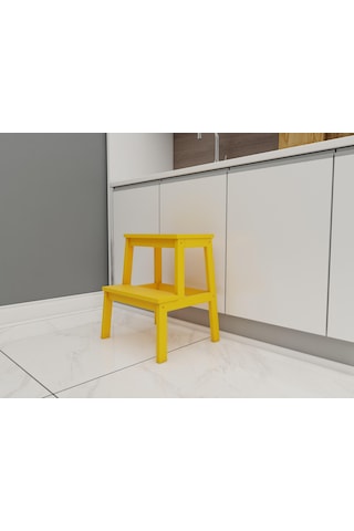 Fastwood Basamaklı Ahşap Tabure Sarı