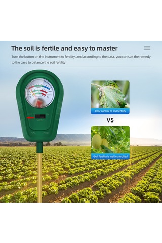 Xiyyadms Toprak Verimlilik, Nem Ve Ph Değeri 3'ü Bir Arada Testerı - Bitki Büyüme İçin Toprak Analiz Cihazı Çok Renkli