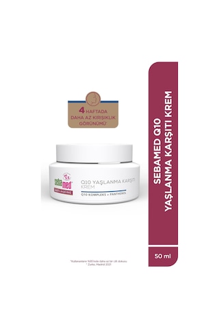 Sebamed Q10 ve Hyaluronik Asit İçerikli Yaşlanma ve Kırışıklık Karşıtı Anti-Age Krem 50 ML