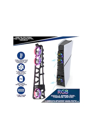 Tp5-3538s Ps5 Slim Disk Ps5 Slim Dijital Uyumlu Hız Ayarlı Rgb Arka Soğutucu Fan
