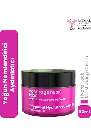 Cosmogenesis Labs Yoğun Nemlendirici Yüz Kremi 50ml – Su Bazlı Aydınlatıcı Ton Eşitleyici Vegan (%2 Hyaluronik Asit)
