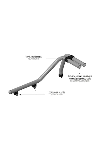 Omsa Ssangyong Korando Sports Kobra Roll Bar Çap:60 Siyah 2011-2018 Arası