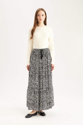 DeFacto Esnek Belli Desenli Kiloş Maxi Etek B5570AX25SPBK81 Siyah