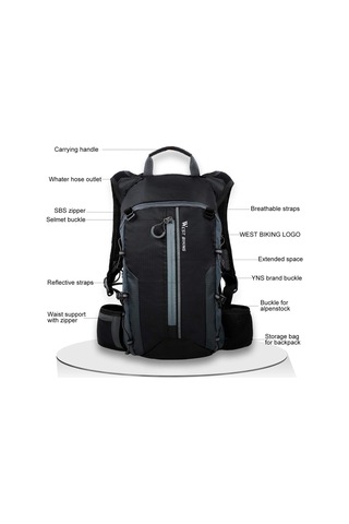 Qianfan Su Geçirmez Bisiklet Çanta Bisiklet Sırt Çantası Nefes Siyah