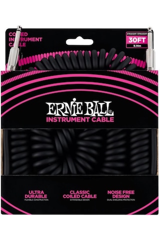 Ernie Ball P06044 30' Coiled Straight - Straight Instrument Cable