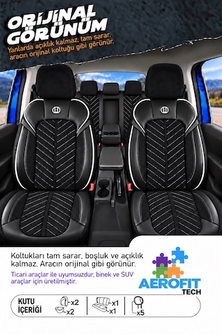 Bmw E34 Shine Siyah Beyaz Tay Tüyü Oto Koltuk Kılıfı Tam Set-kolay Montaj-terletmez-ortopedik