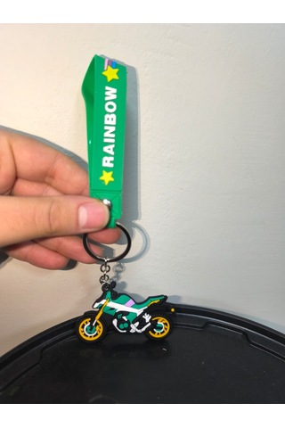 Silikon Kaliteli Motosiklet Anahtarlığı Esnek, Dayanıklı Ve Şık Tasarım Yeşil