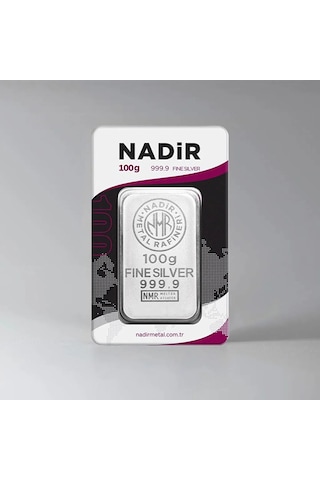 Nadir 100 Gram 999,9 Saf Külçe Gümüş 100 Gr Yatırımlık Gümüş