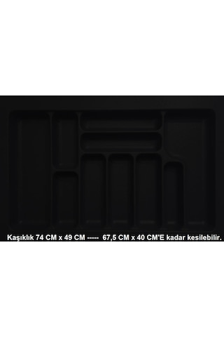 Starax 74 Cm - 49 Cm Çekmece İçi Kaşıklık Antrasit