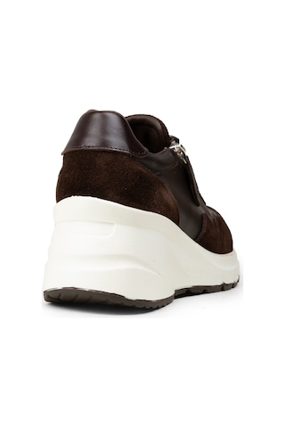Deery Kadın Hakiki Süet Kahverengi Dolgu Topuk Sneaker - M9147zkhvc02