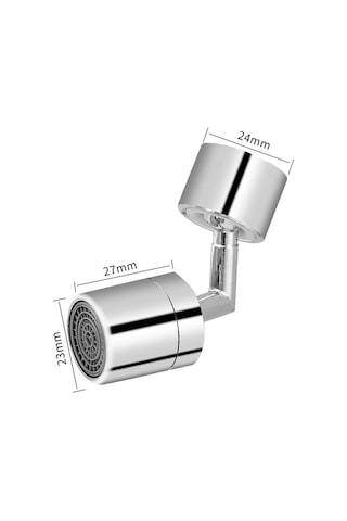 Monyee Bakır Silver 720 Derece Serbestçe Dönen Fıskiyeli Su Filtresi Burgu GÜMÜŞ