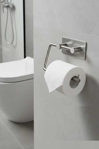 3'lü Set Paslanmaz Çelik Yapışkanlı Havlu Askılığı, Tuvalet Kağıtlığı Ve 2'li Askılık Yapışkanlı Metal