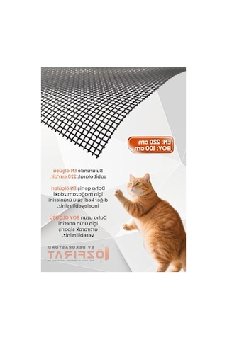 Yırtılmaz Kedi Teli, Pet Tülü, Sineklik, 220x100cm Açık Bej