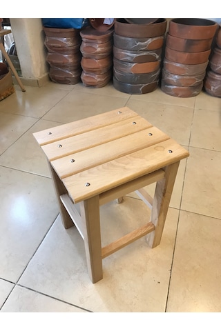 Ahşap Tabure Gürgen Ağacı 40 Cm