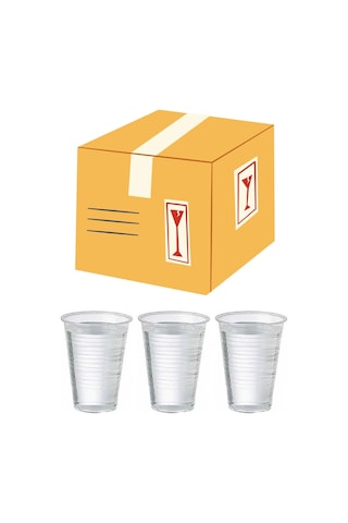 Plastik Bardak Otomat Bardağı 180cc 3000 Adetli 1 Koli Şeffaf