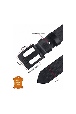 Deepsea Koyu Lacivert Hakiki Deri Lazer Desenli Spor Erkek Kemer Siyah Tokalı Kısaltılabilir 2602663 Koyu Lacivert