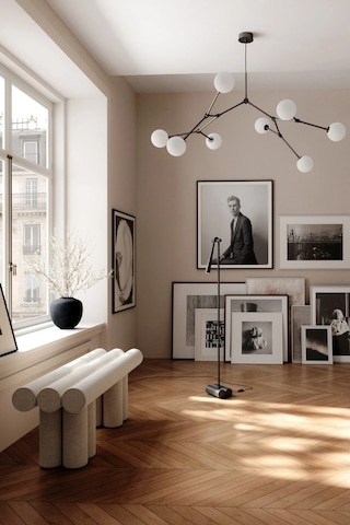 101 Copenhagen Hiro Keten, Minimalist Dekoratif Tasarım Bench Dikdörtgen Puflar Bej