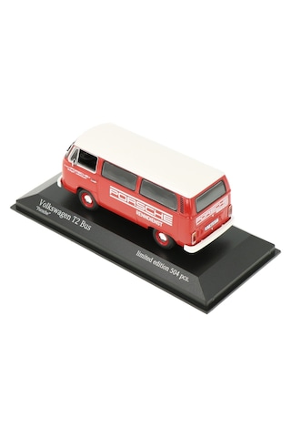 1:43 Ölçek Minichamps 1972 Volkswagen T2 Bus Porsche Renndienst Diecast Metal Minyatür Model Araba 10cm