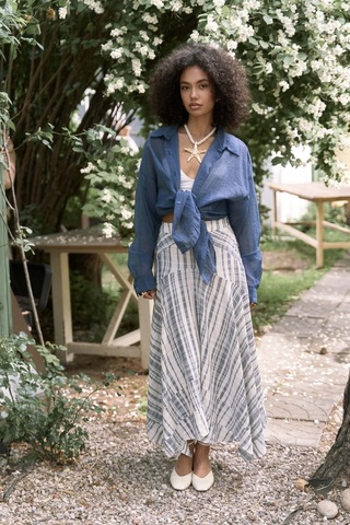 Mai Collection Mai Studios Co. Syaritta Oversize İndigo Transparan Gömlek İndigo