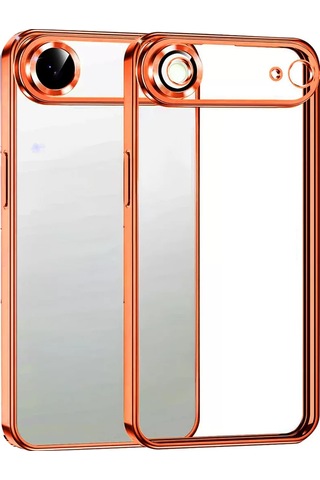 Apple iPhone Uyumlu 17 Air Razer Lensli Silikon - Turuncu Çok Renkli