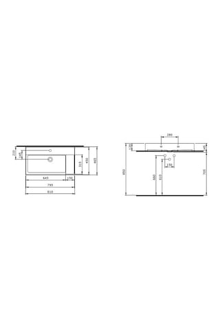 Bocchi Milano 1537-001-0126 Sağdan Etajerli Lavabo Parlak Beyaz 80 CM