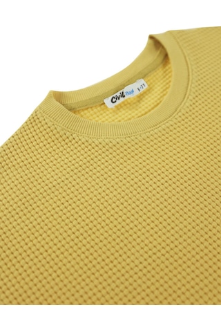 Civil Boys Basic Waffle 10-13 Yaş Tişört - Sarı