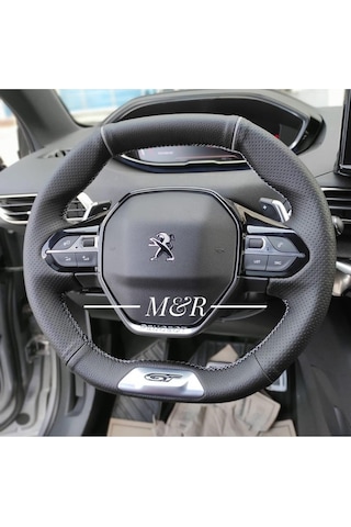 Peugeot Kaplama Deri Direksiyon Kilifi Siyah