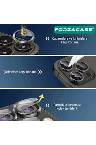 Forzacase Apple Uyumlu iPad Air 5. Nesil 10.9 İnç 2022 İle Kamera Camı Lens Koruyucu Halka Seti - Fc381 Gümüş