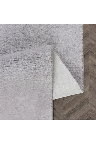 Yıkanabilir Kaymaz Taban Post Peluş Banyo Paspası Üçlü Takım Pembe Gri