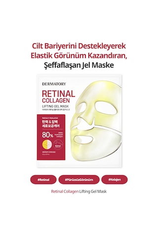 Yaşlanma Karşıtı Şeffaflaşan Kolajen Jel Maske Dermatory Retinal Collagen Lifting Gel Mask