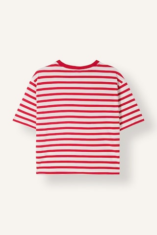 Defacto Bisiklet Yaka Çizgili Pamuklu Kısa Kollu Pijama Üstü I5631ax26aurd197 Kırmızı-rd197