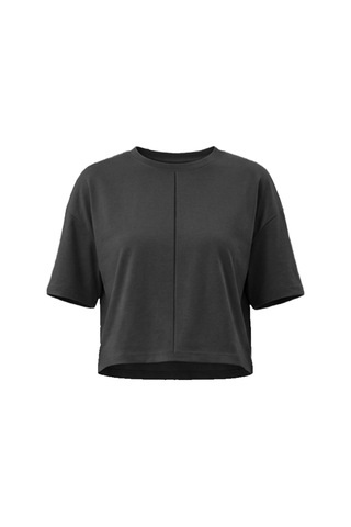 Cottonhıll Premium - Sway Collection Siyah Modal Bisiklet Yaka Nervür Dikiş Detaylı Tişört